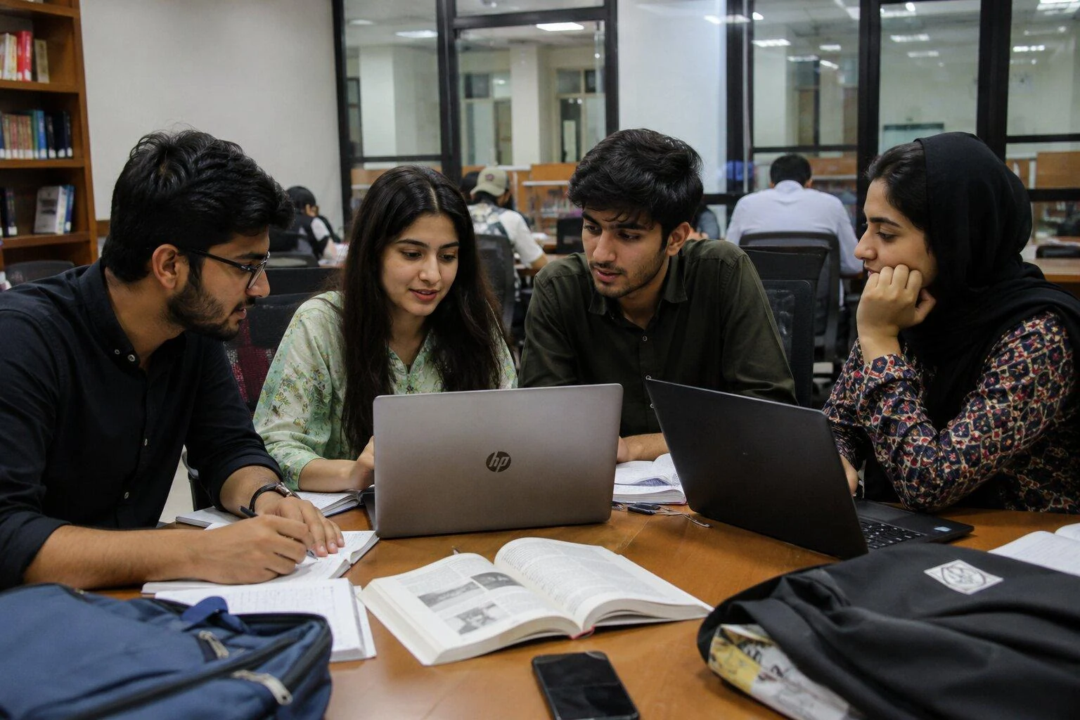 Students preparing together